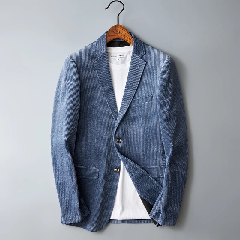 Julien Men’s Blazer Jacket – Fine Corduroy Men’s Sports Jacket with Lightweight Stretch Fit