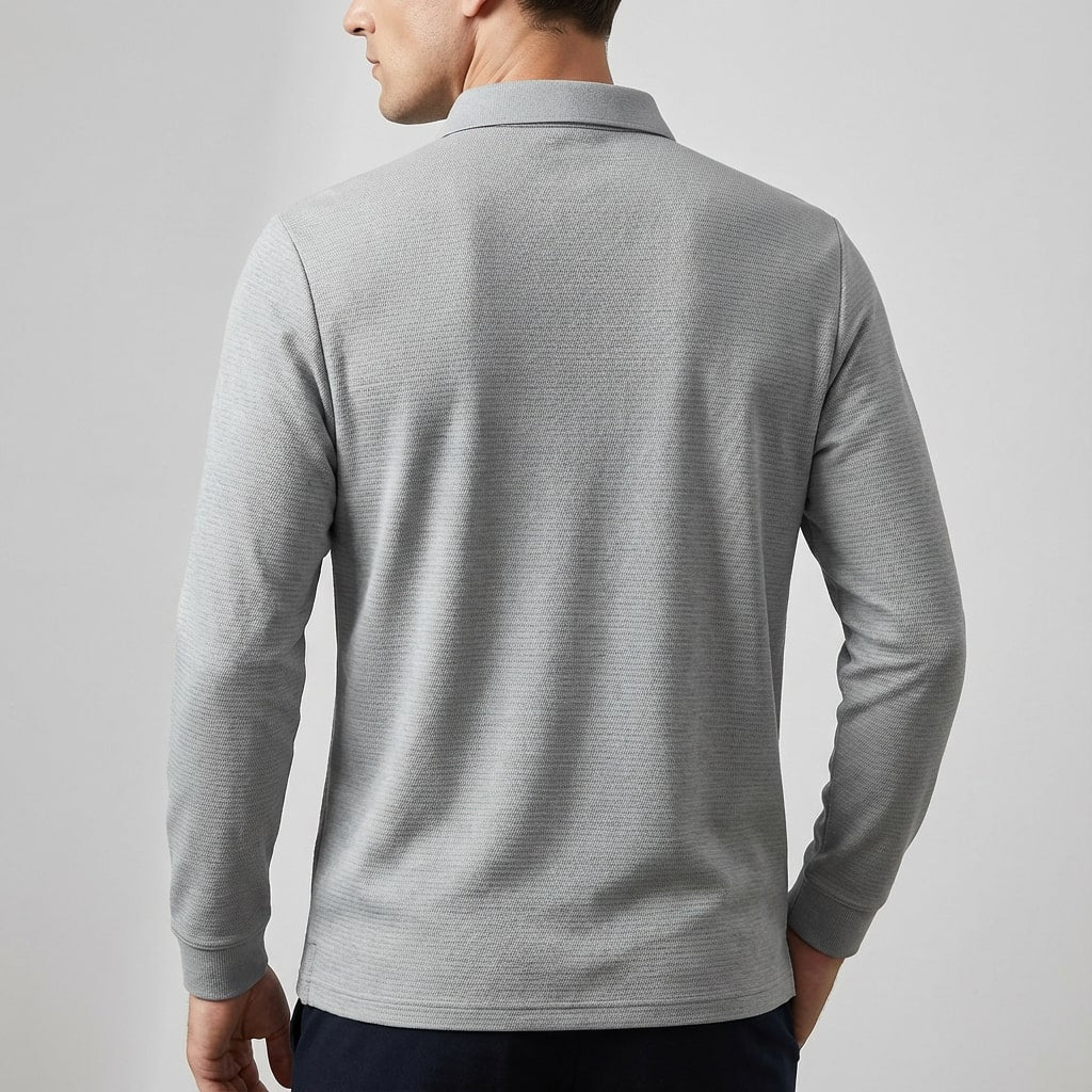 Northwood Men’s Long Sleeve Polo – Soft Woven Fabric Polo Shirt