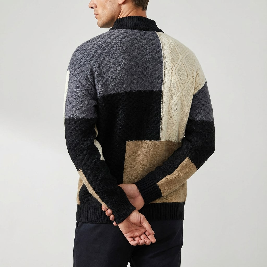 Thomasso Men’s Knit Sweater – Artisan Pattern Pullover