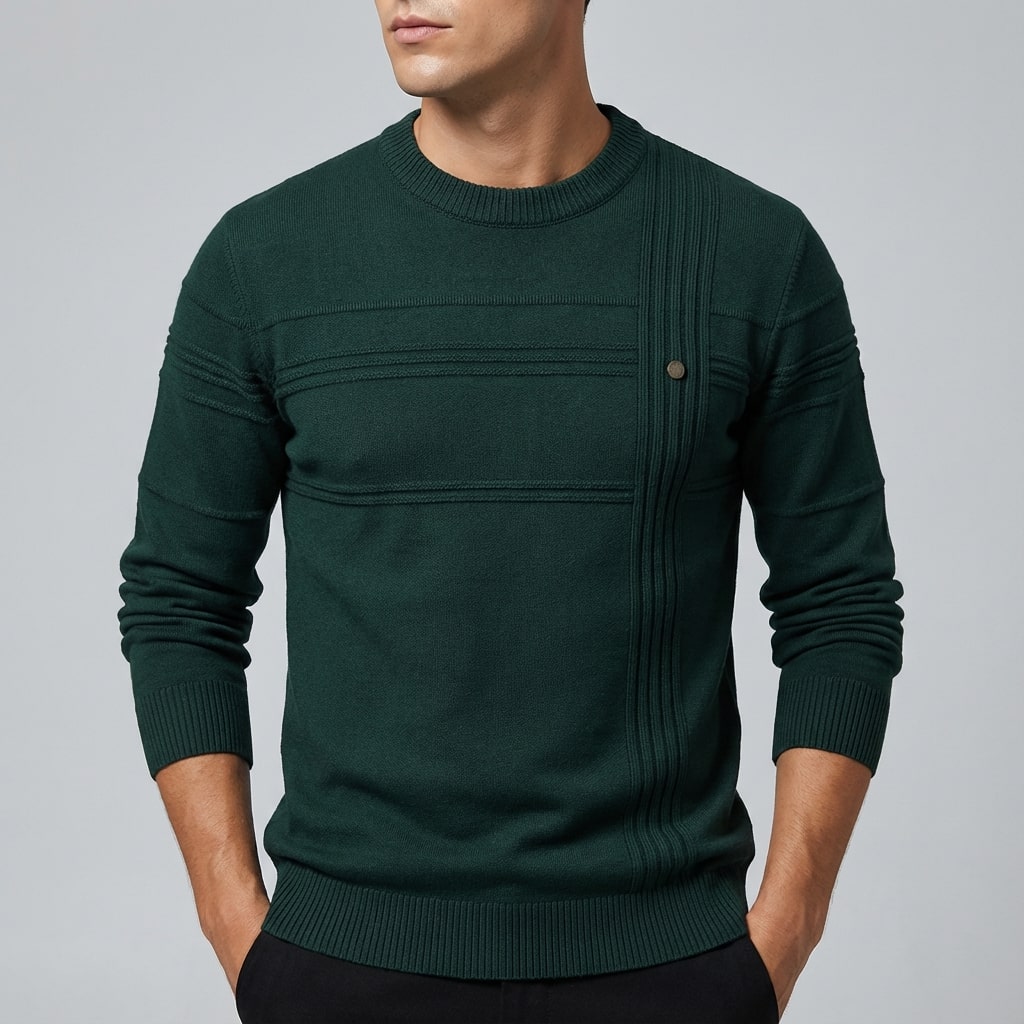 Bradford Men’s Cotton Sweater – Midweight Crew Neck Jumper