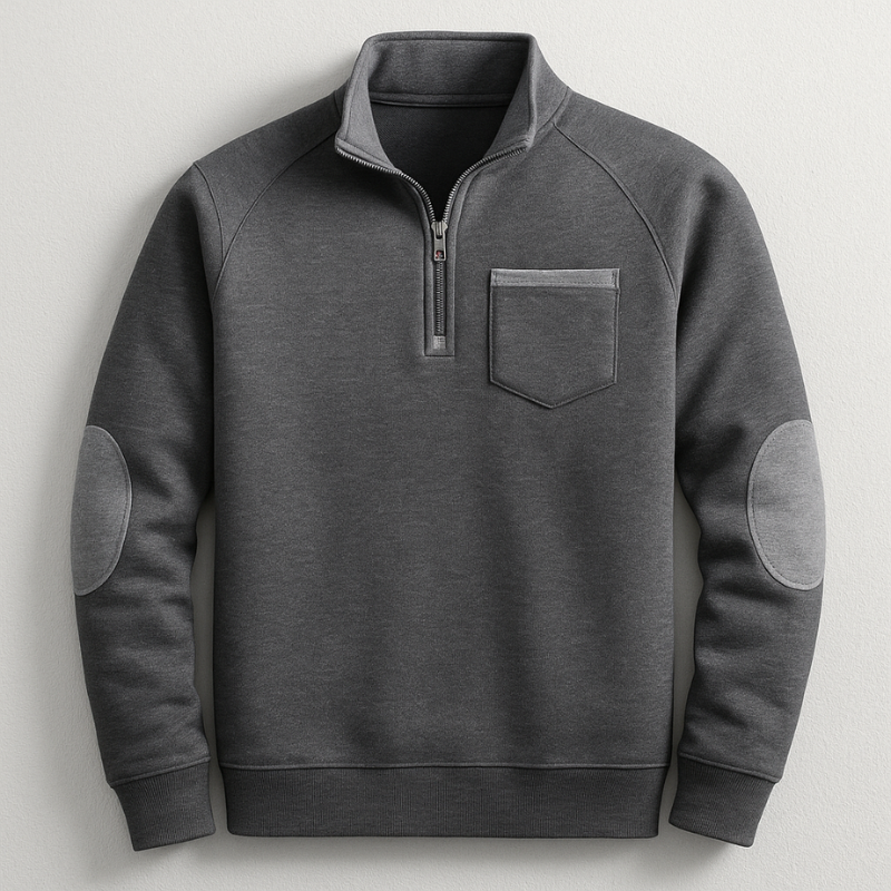Milano Men’s Quarter-Zip Pullover – Midweight Cotton Knit Sweater
