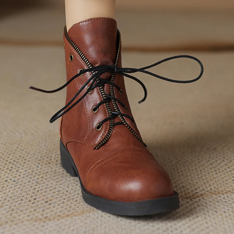Beatriz Women’s Ankle Boots – Leather Military-Inspired Booties