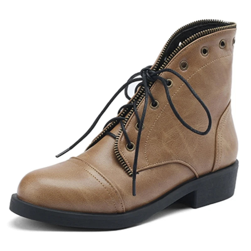 Beatriz Women’s Ankle Boots – Leather Military-Inspired Booties