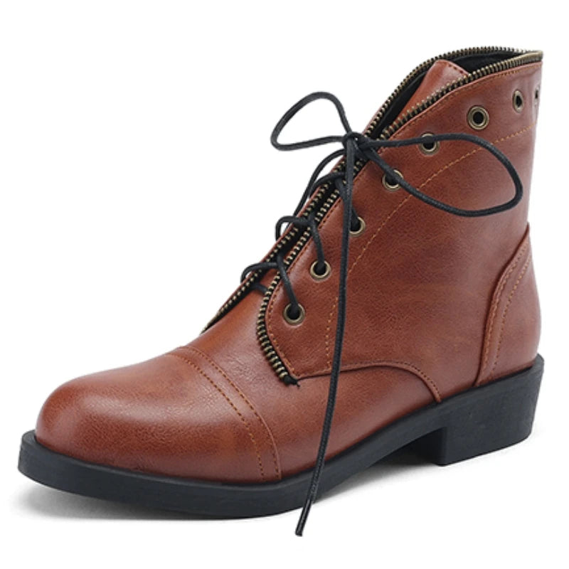 Beatriz Women’s Ankle Boots – Leather Military-Inspired Booties