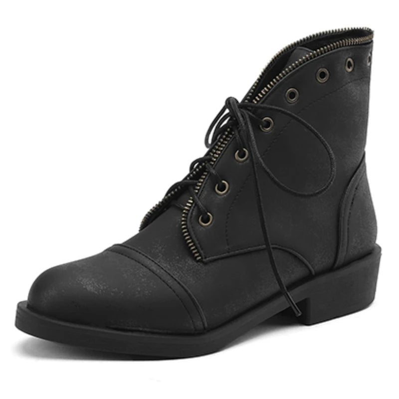 Beatriz Women’s Ankle Boots – Leather Military-Inspired Booties