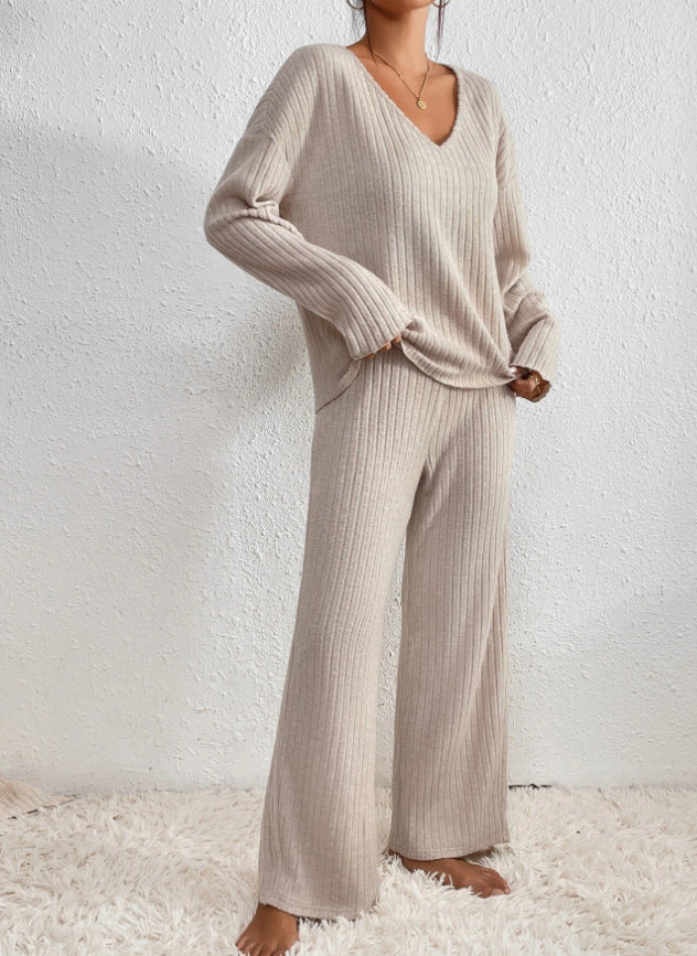 Athena Women's Knit Lounge Set – Soft Coordinated Top & Pants
