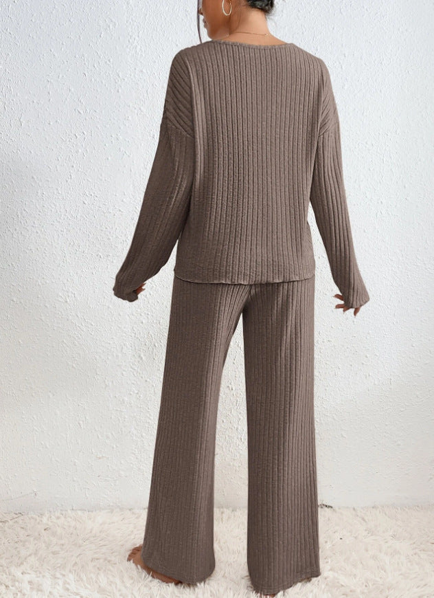 Athena Women's Knit Lounge Set – Soft Coordinated Top & Pants