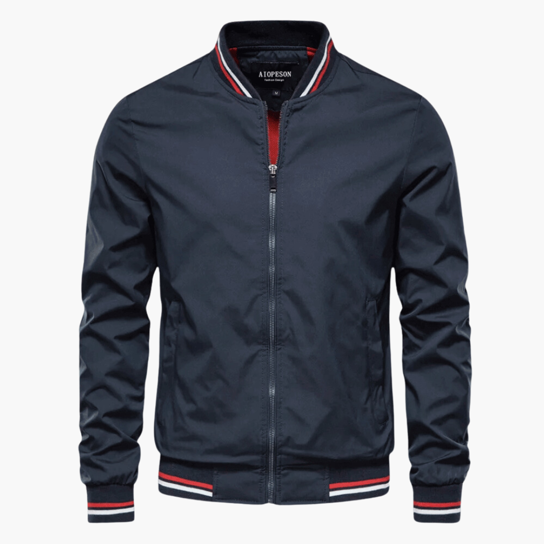 Emerson Men’s Jacket – Lightweight Zip Front with Ribbed Trim