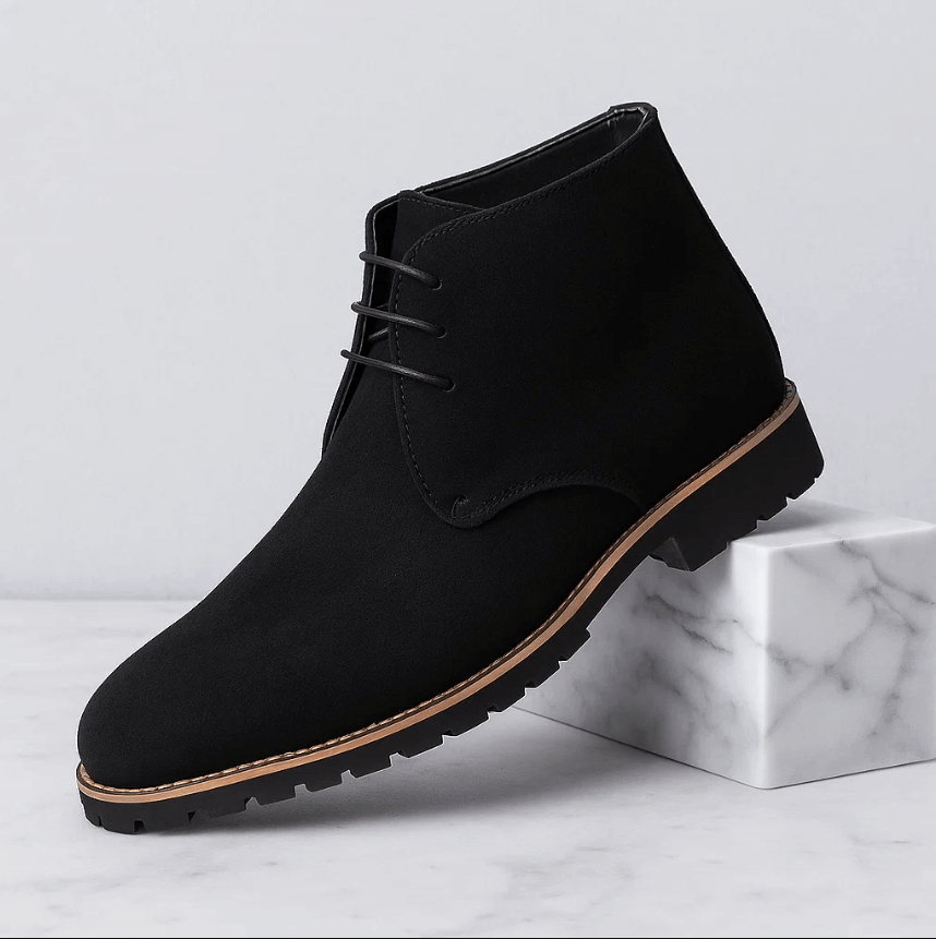 Dante Men’s Suede Ankle Boots – Rugged Lug Sole Dress Boots