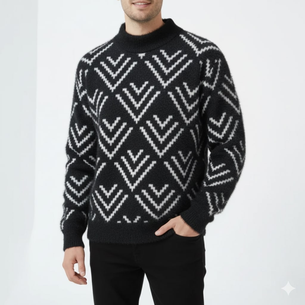 Morgan Men’s Knit Sweater – Plush Winter Pullover for Layered Warmth