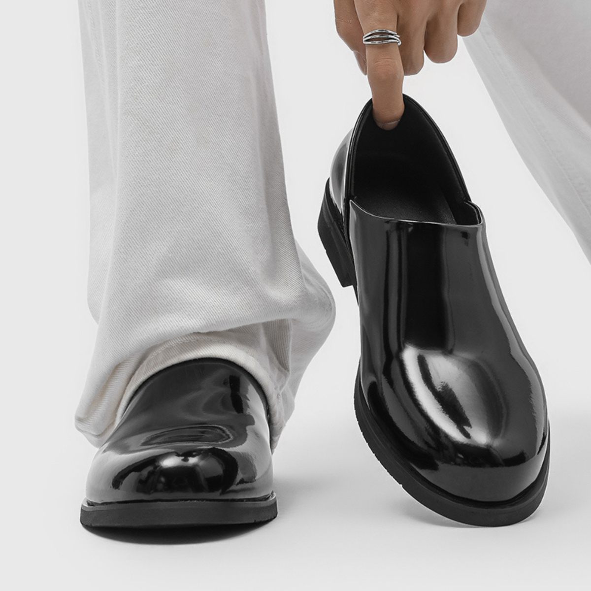 Montarro Men’s Leather Loafers – Gloss Finish Men's Dress Shoes