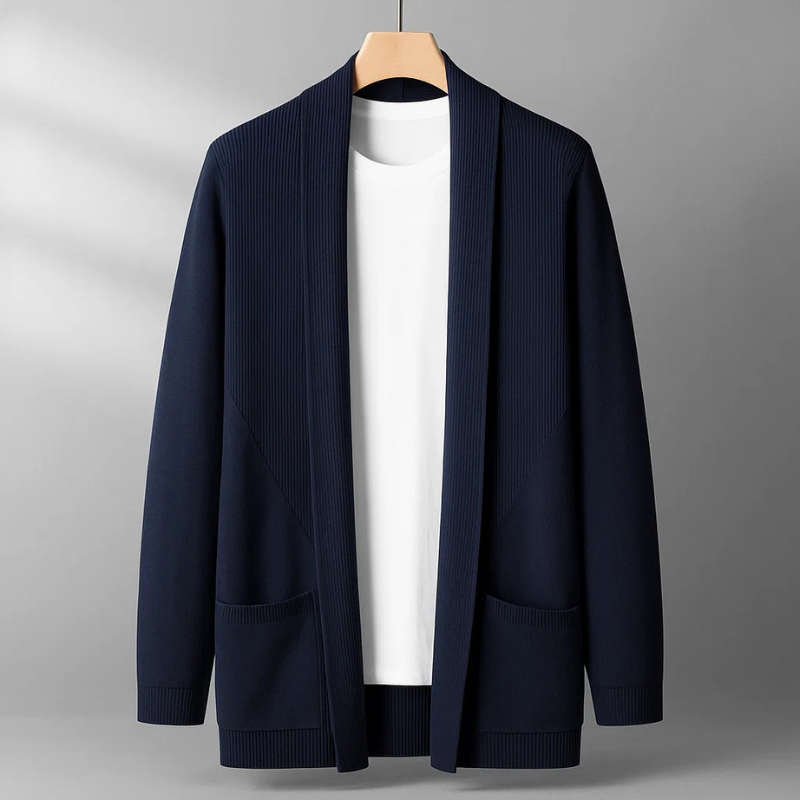Darius Men’s Knit Cardigan – Soft-Touch Open Front Sweater
