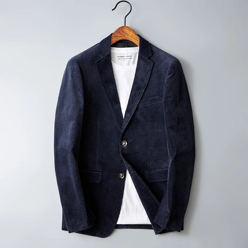 Julien Men’s Blazer Jacket – Fine Corduroy Men’s Sports Jacket with Lightweight Stretch Fit