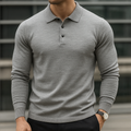 Darian Men’s Polo Sweater – Classic Long Sleeve Merino Wool Knit