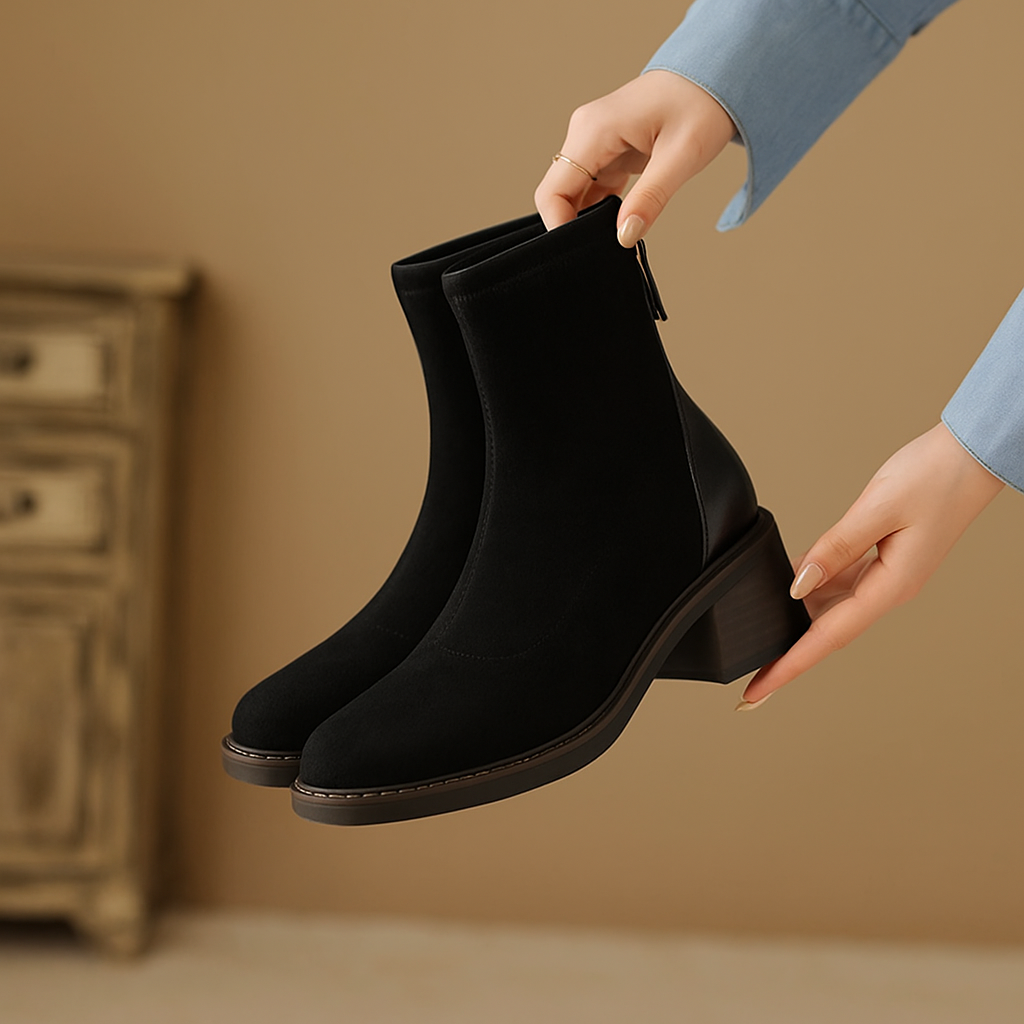 Arielle Women’s Suede Ankle Boots – Soft Suede Finish with Cushioned Comfort