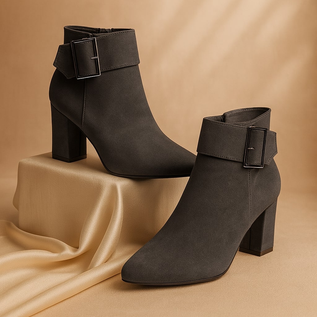 Imee Buckle Ankle Suede Boots