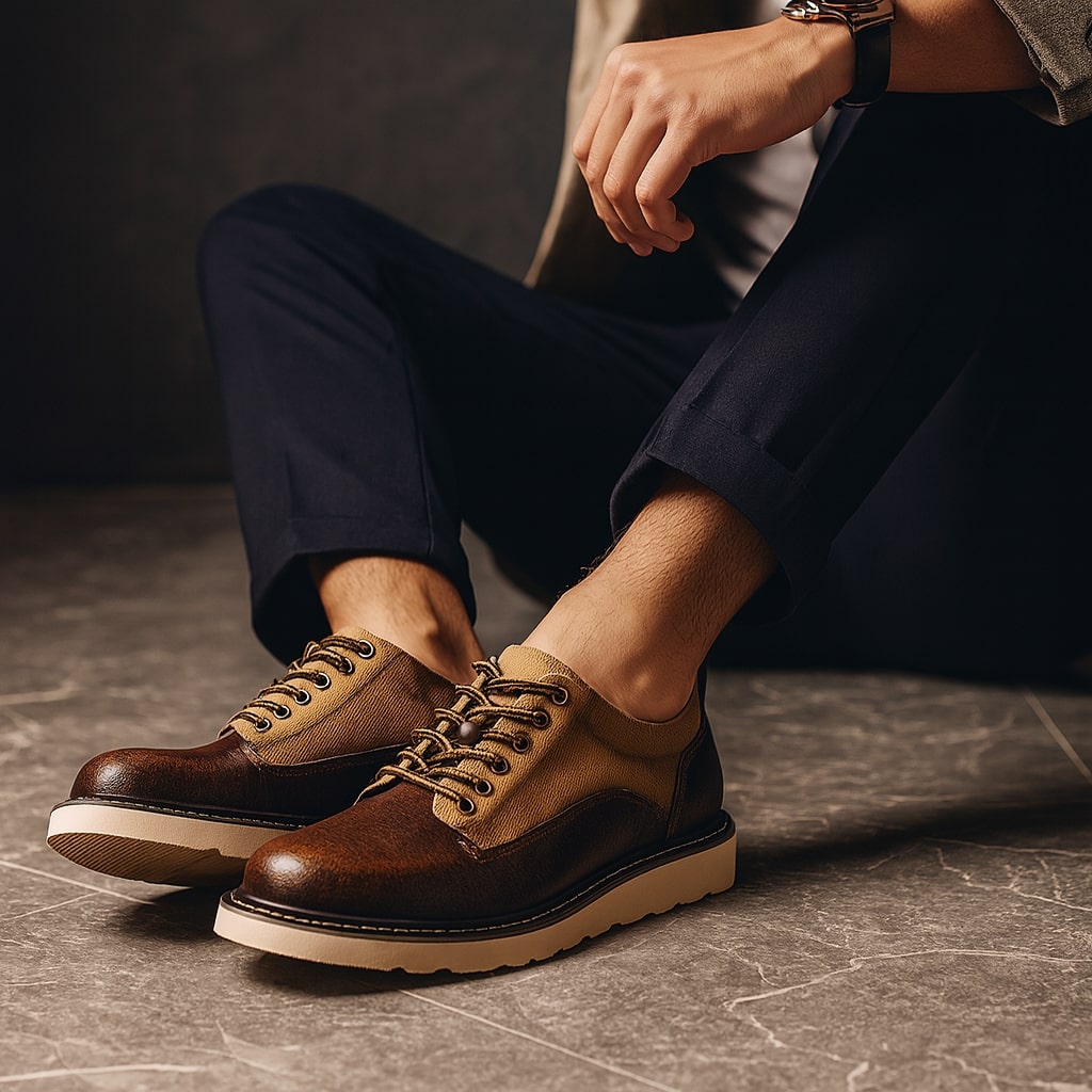 Felix Men’s Oxford Shoes – Mixed-Material Dress Shoes