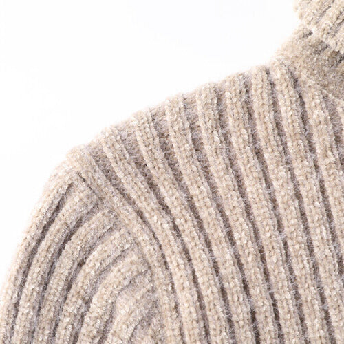 Arnelio Men’s Turtleneck Sweater – Thick Ribbed Knit Pullover