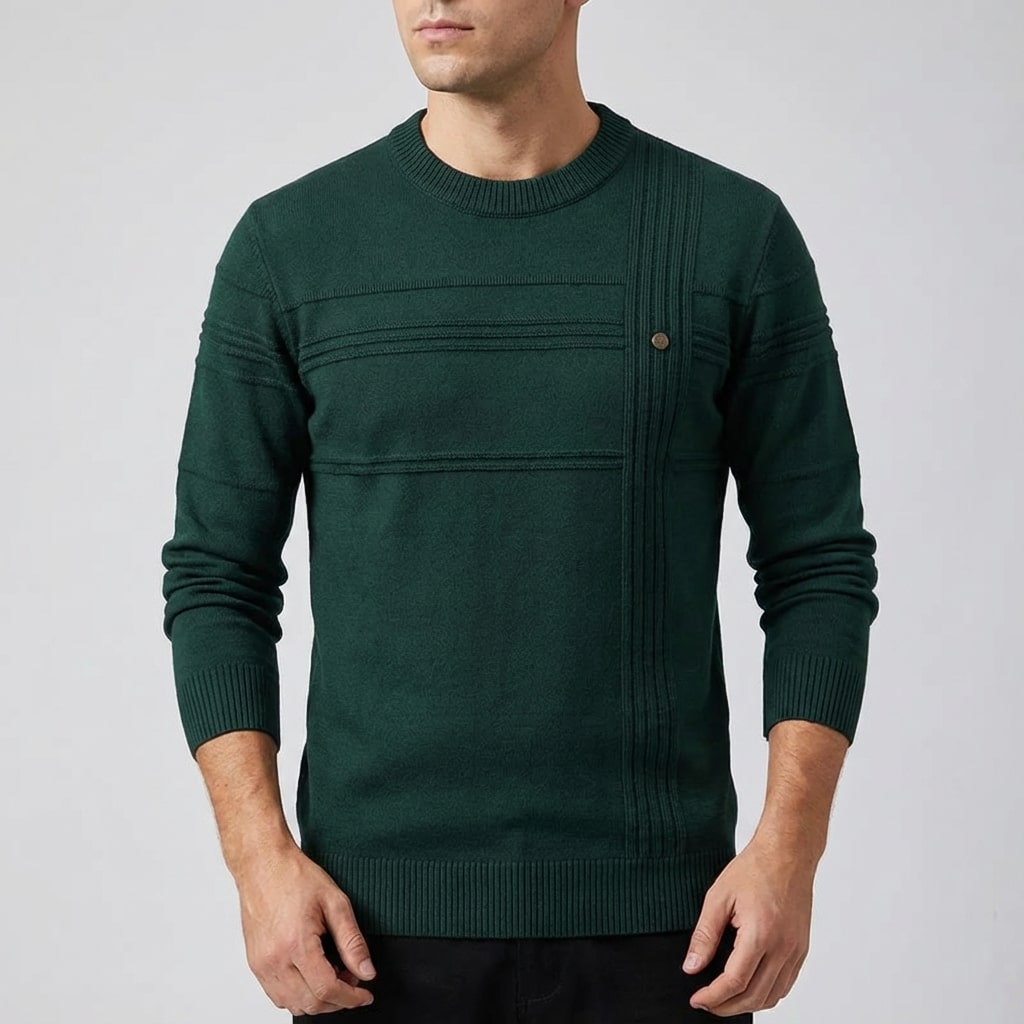 Bradford Men’s Cotton Sweater – Midweight Crew Neck Jumper