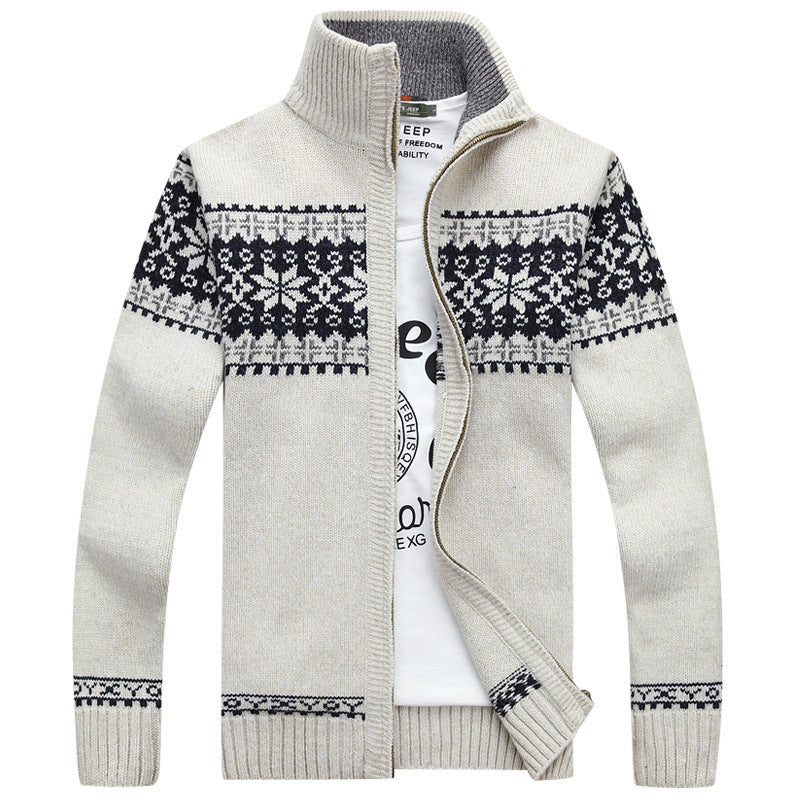 Leo Men’s Wool Cardigan – Nordic-Inspired Full-Zip Sweater