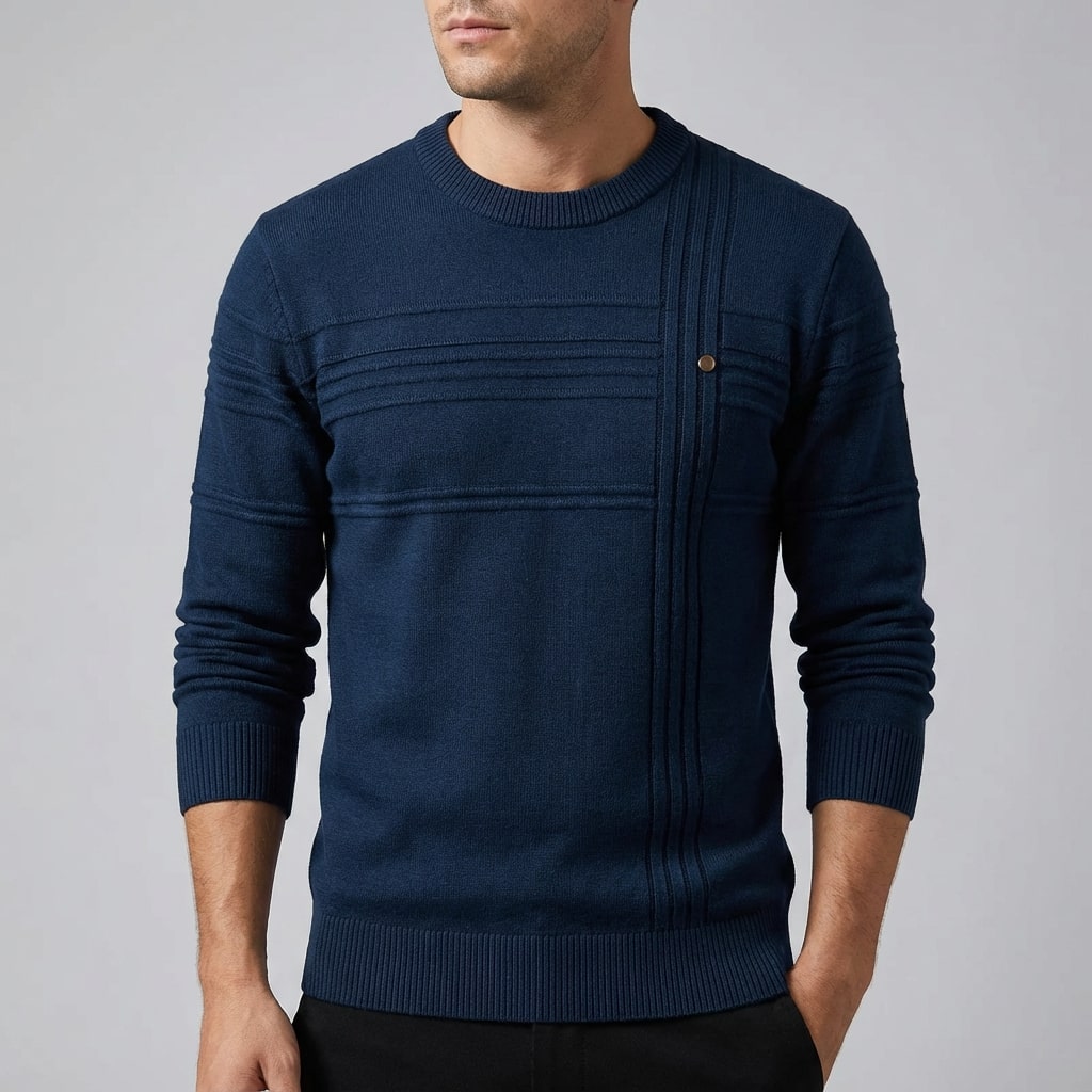 Bradford Men’s Cotton Sweater – Midweight Crew Neck Jumper
