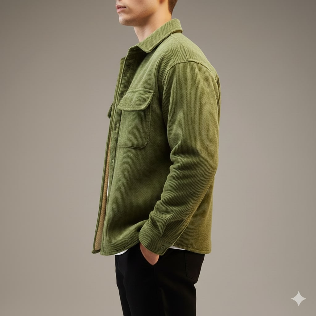 Jasper Men’s Corduroy Shirt Jacket – Sherpa-Lined Outerwear
