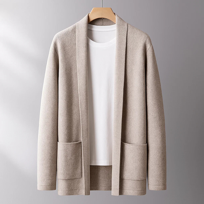 Darius Men’s Knit Cardigan – Soft-Touch Open Front Sweater