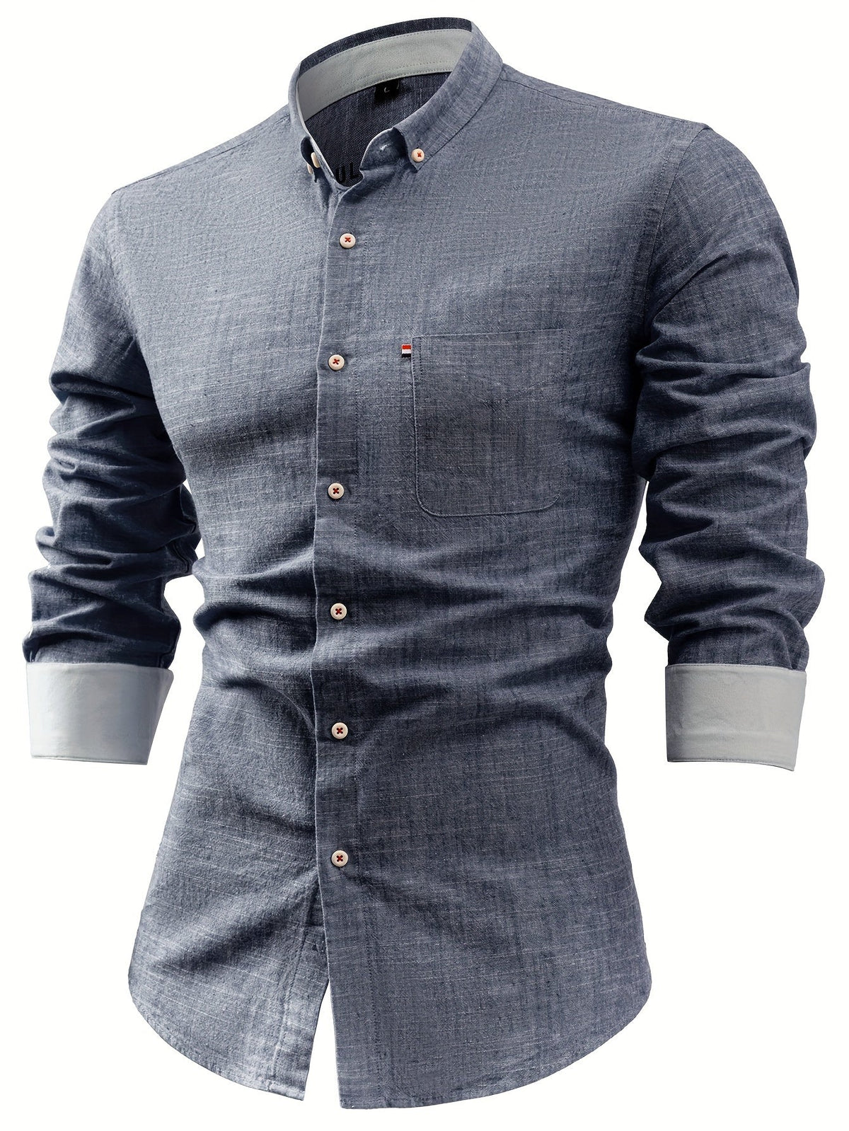 Liam Men’s Button-Up Shirt – Durable Cotton with Classic Fit