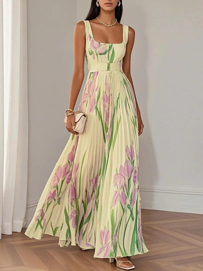 Clara Pleated Chiffon Maxi Dress – Romantic Movement for Sunlit Celebrations