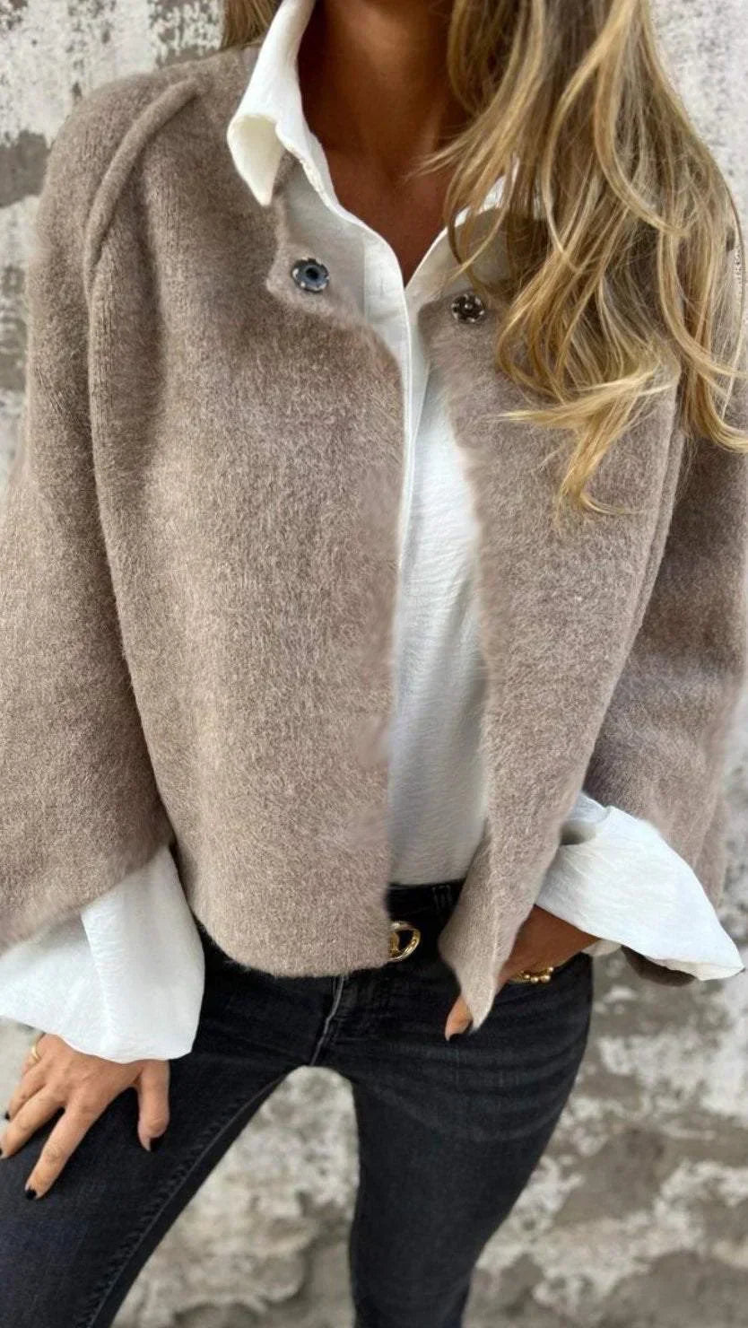 Abigail Women’s Coat – Lightweight Round Neck Fall Outerwear