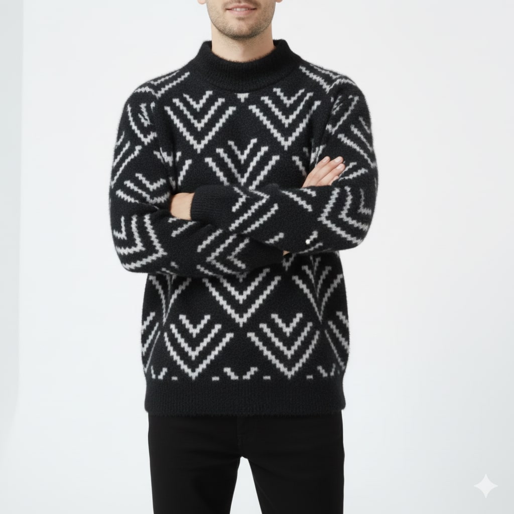 Morgan Men’s Knit Sweater – Plush Winter Pullover for Layered Warmth