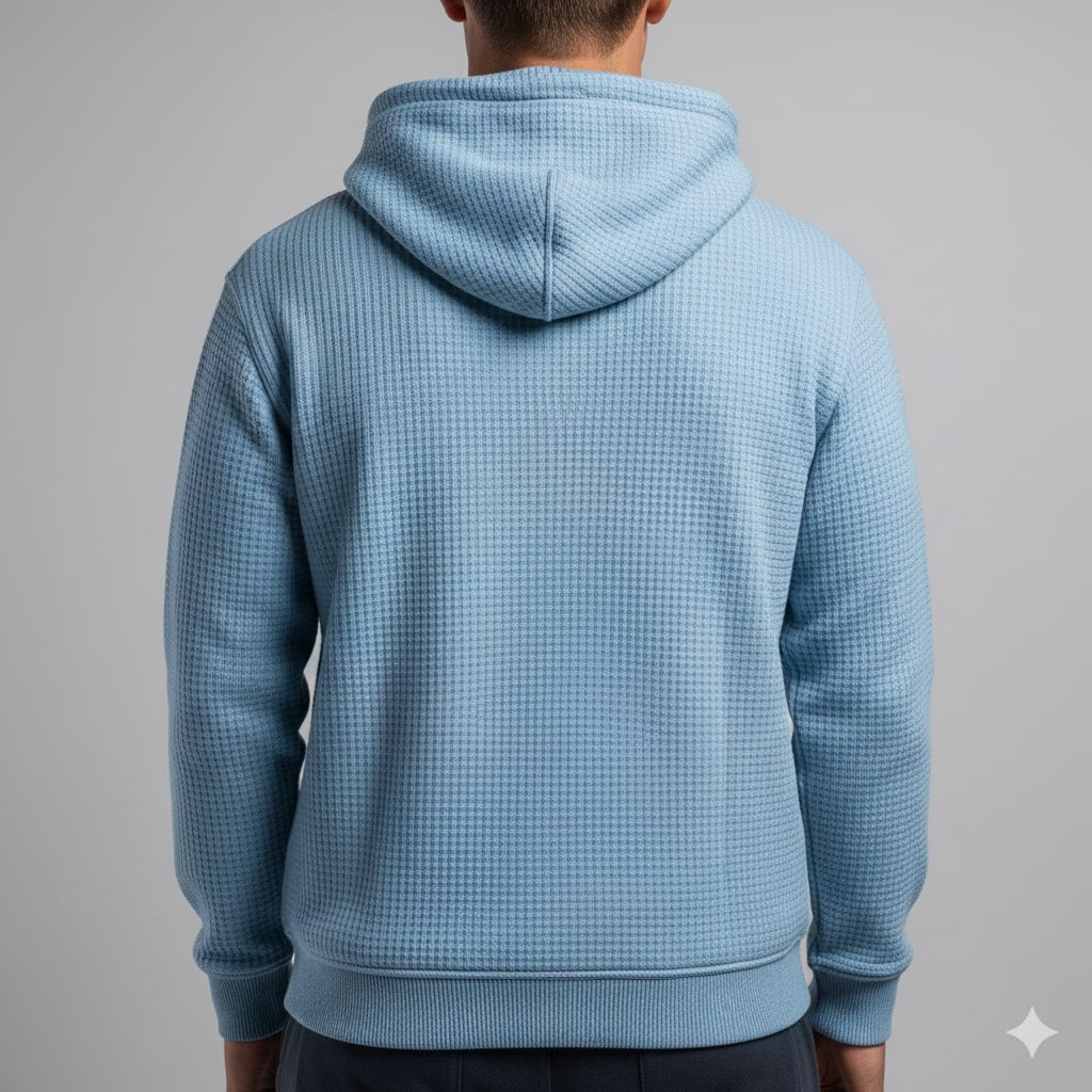 Charles Men’s Waffle Hoodie – Soft Waffle-Knit Half-Zip Sweater