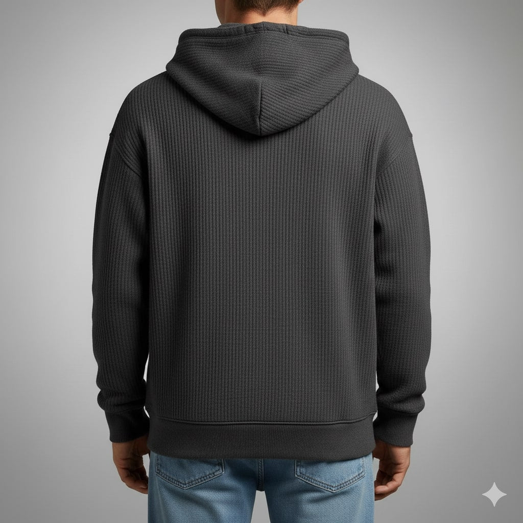 Charles Men’s Waffle Hoodie – Soft Waffle-Knit Half-Zip Sweater