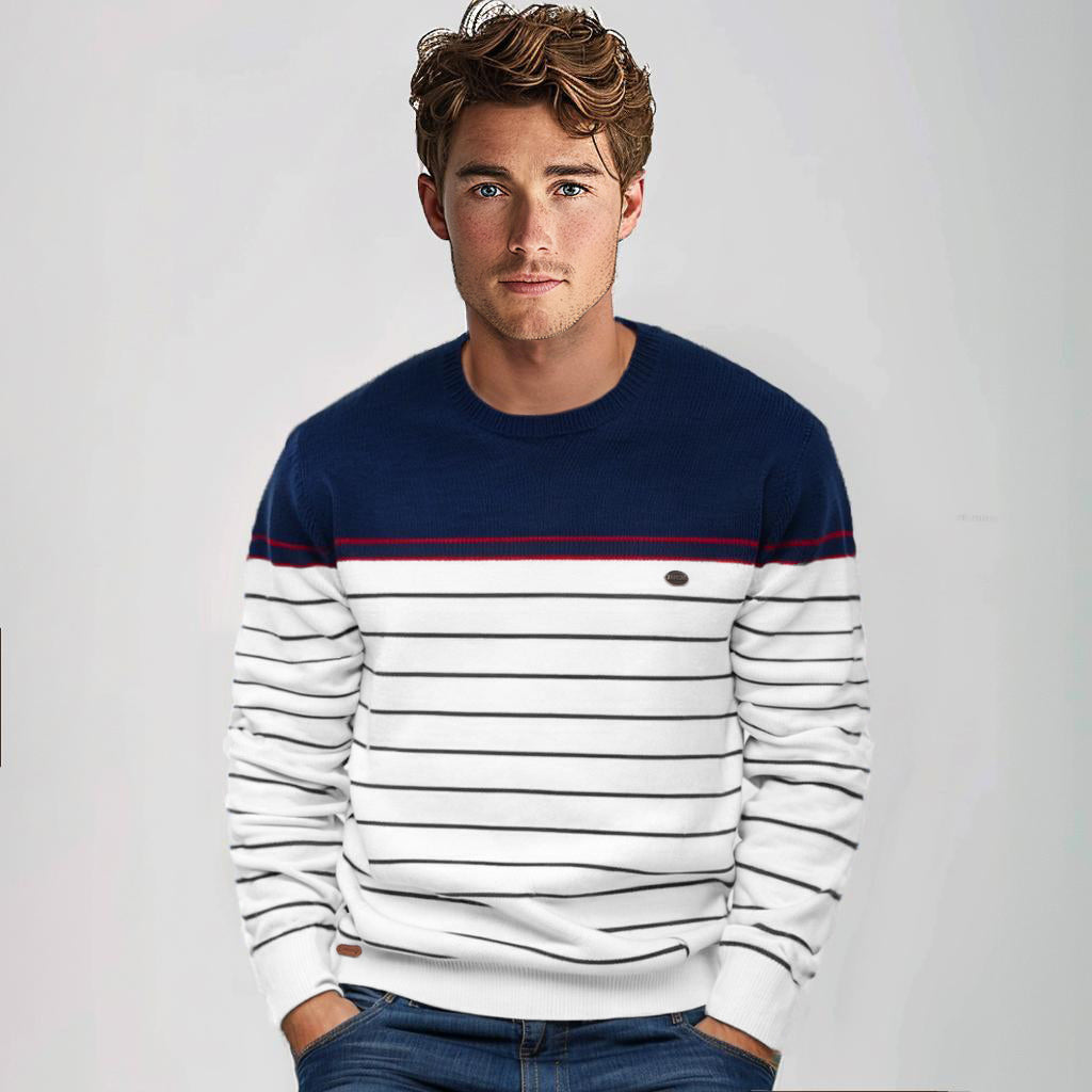 Griffin Men's Striped Crew Neck Sweater