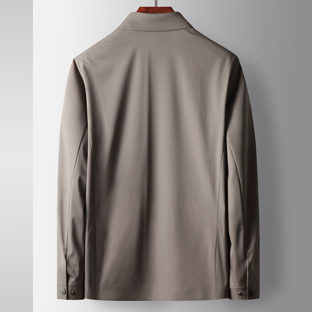 Brandon Men’s Lightweight Jacket – Wrinkle-Resistant with Lapel Collar & Zip Front