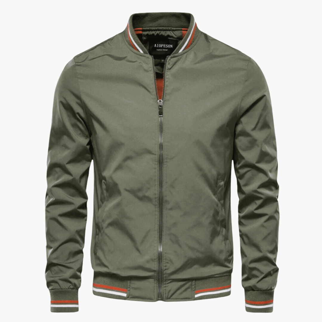 Emerson Men’s Jacket – Lightweight Zip Front with Ribbed Trim