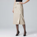Maui Women's Leather Skirt – High-Waist Asymmetrical Leather Pencil Skirt