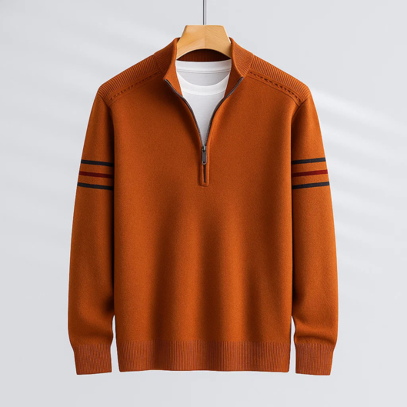 Luke Men’s Quarter Zip Sweater – Merino Wool Lightweight Knit Jumper