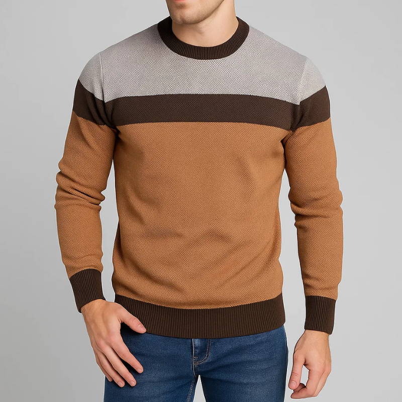 Declan Men’s Sweater – Crew Neck Soft Cotton Knit Sweater