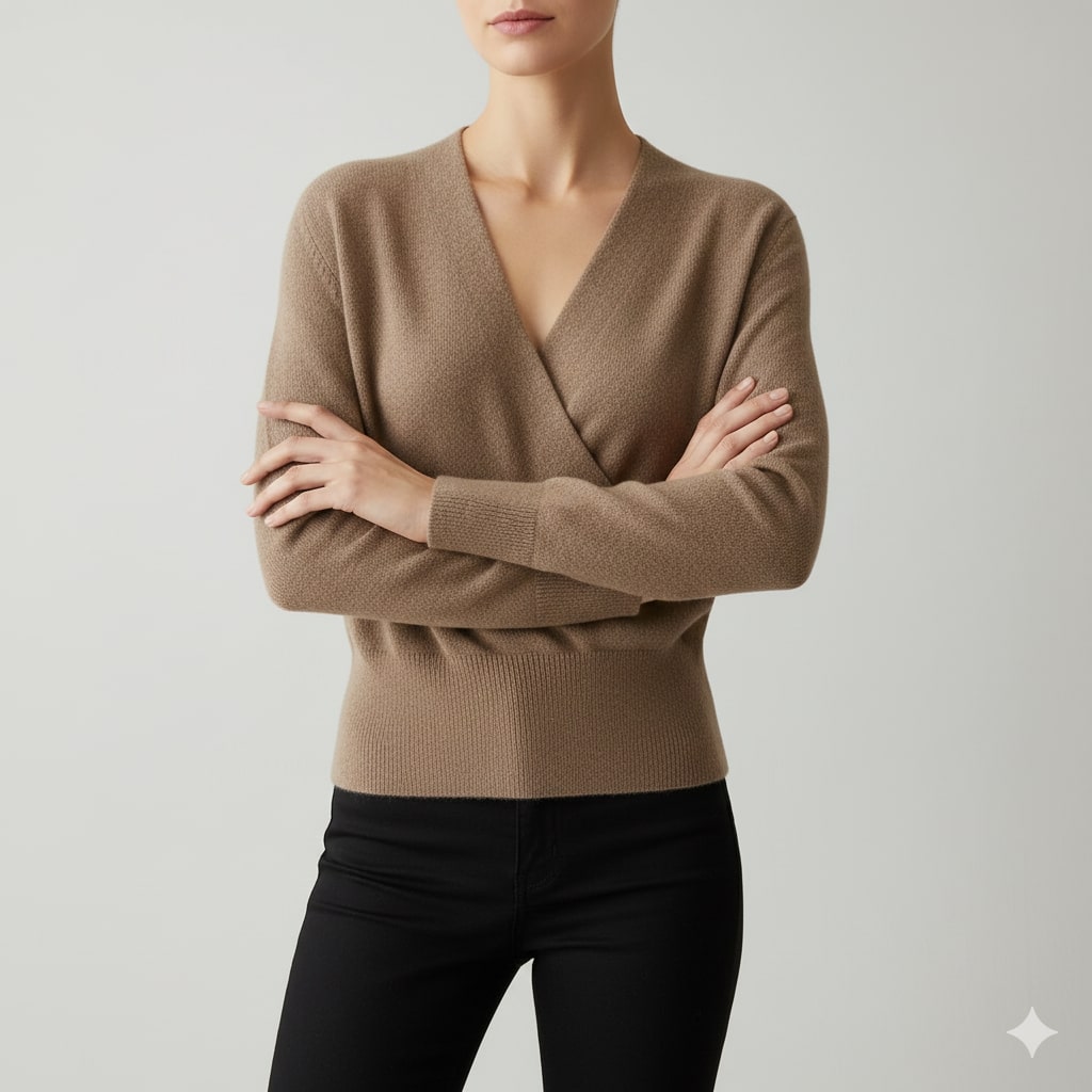 Berkis Women’s Knit Sweater – Crossover Front Pullover