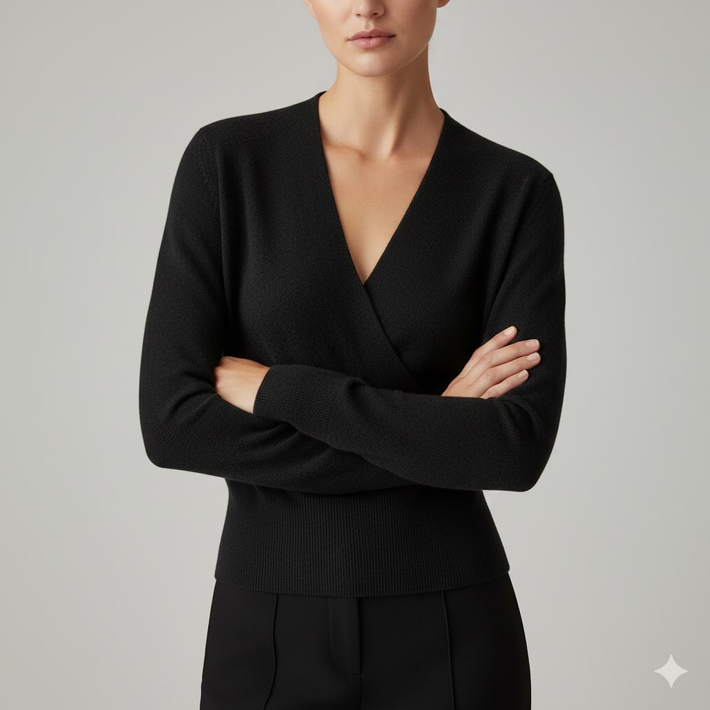 Berkis Women’s Knit Sweater – Crossover Front Pullover