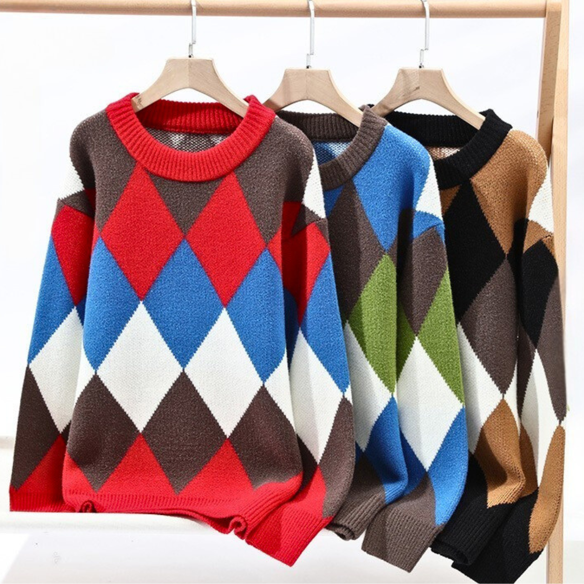 Andrew Men’s Knit Sweater – Soft Diamond Knit Microfiber