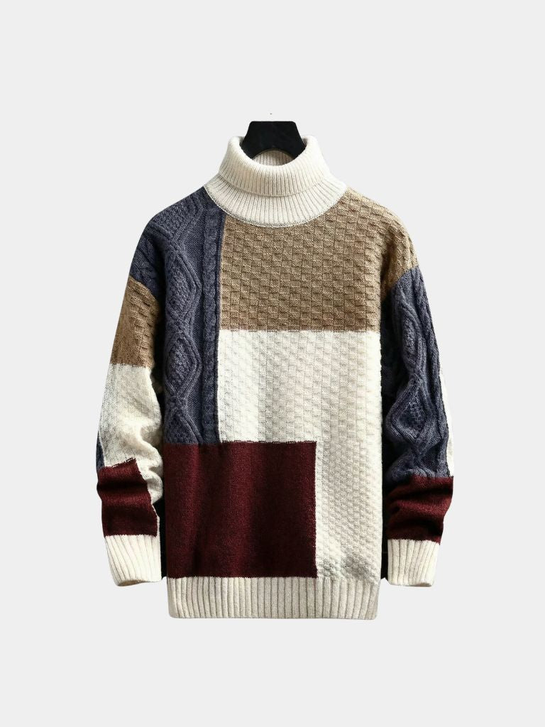 Thomasso Men’s Knit Sweater – Artisan Pattern Pullover