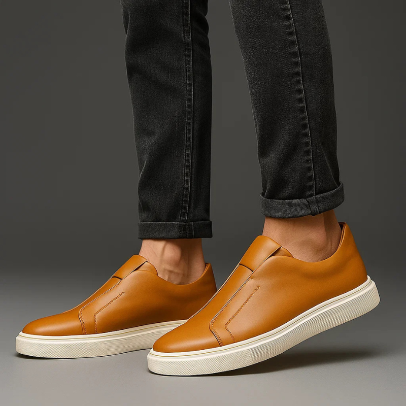 Miro Men’s Casual Shoes – Leather Slip-On Sneakers