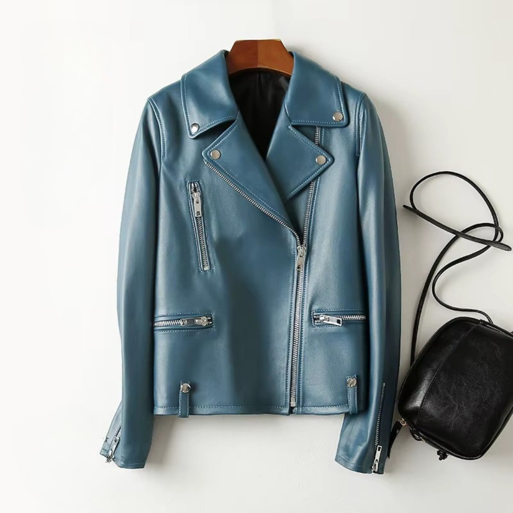 Almona Women’s Leather Jacket – Smooth Leather with Tailored Structured Fit