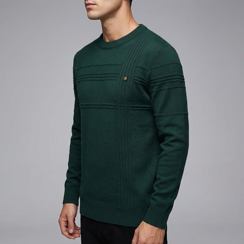 Bradford Men’s Cotton Sweater – Midweight Crew Neck Jumper