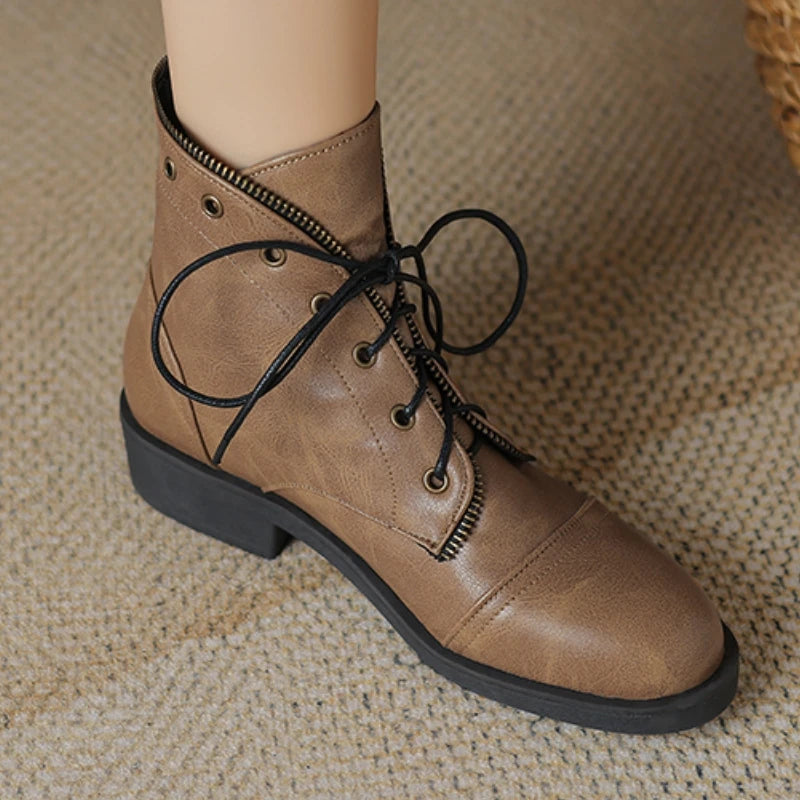 Beatriz Women’s Ankle Boots – Leather Military-Inspired Booties