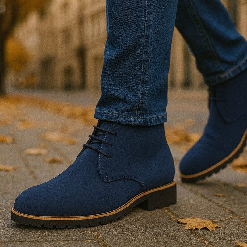 Dante Men’s Suede Ankle Boots – Rugged Lug Sole Dress Boots