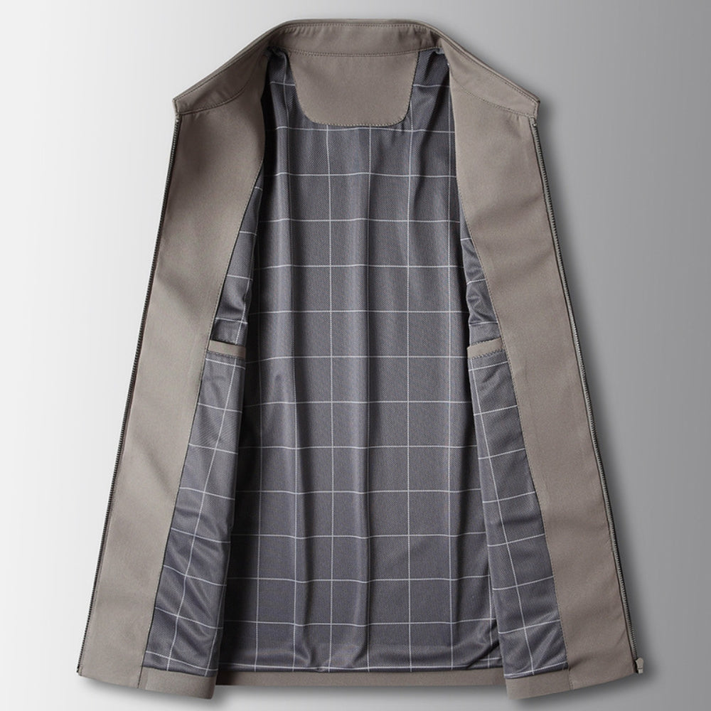 Brandon Men’s Lightweight Jacket – Wrinkle-Resistant with Lapel Collar & Zip Front