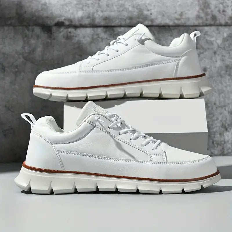 Gavin Men’s Leather Sneakers – Cushioned Support & Flexible Sole